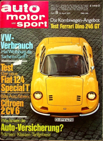Deckblatt Auto Motor und Sport (08/1971)
